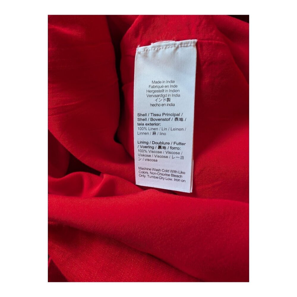 J. Crew | Claudia Linen Mini Dress | Red |Size LT - Picture 7 of 11